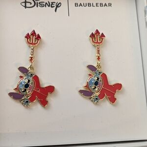 Disney BaubleBar Gold Stitch Earrings